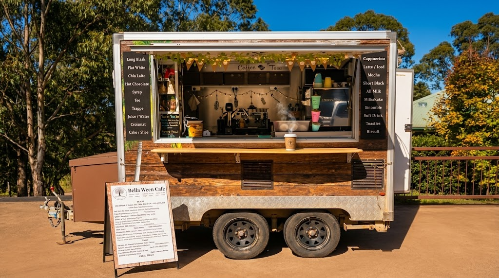 Bella Ween Cafe mobile coffee van set up and serving